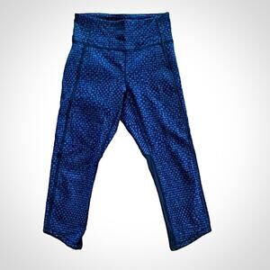 Lululemon Athletica Deep Breath Crop Blue & Black Leggings Womens 6